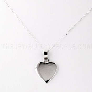 Plain Heart Silver Pendant