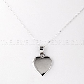 Plain Heart Silver Pendant - PT547