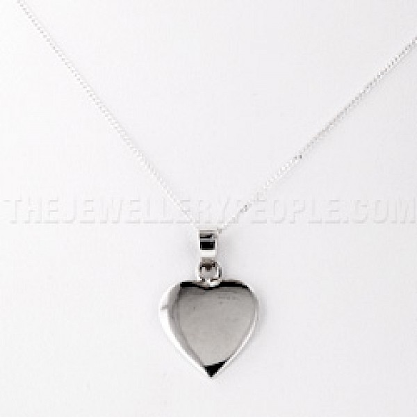Plain Heart Silver Pendant - PT547