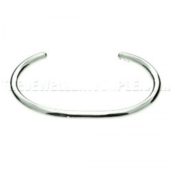 Plain Silver Bangle - 4mm Wide