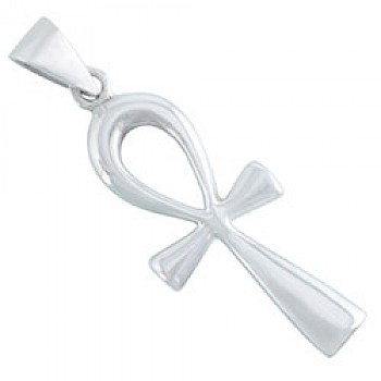 Polished Ankh Silver Pendant