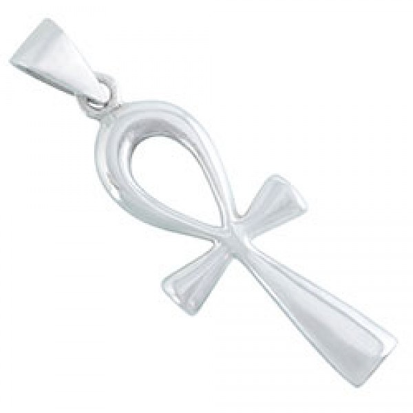 Polished Ankh Silver Pendant - RN093