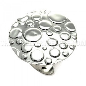 Polished Bubble Disc Silver Ring