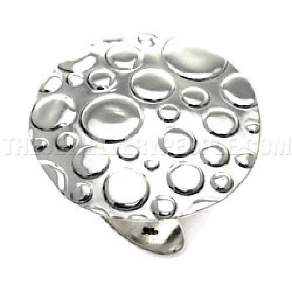 Polished Bubble Disc Silver Ring - RG130