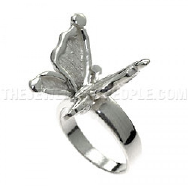 Polished Butterfly Silver Ring - RG178