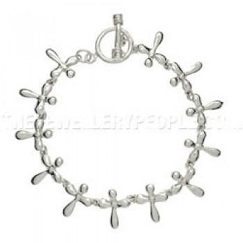 Polished Crosses Silver Bracelet