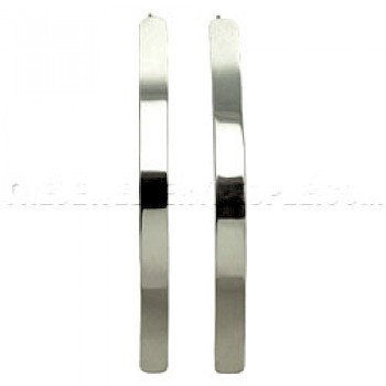 Polished Curve Silver Earrings - 85mm Long