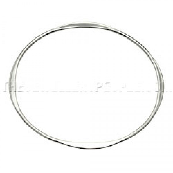 Polished Flattened-edged Silver Bangle-Round - 3mm Solid - SB176