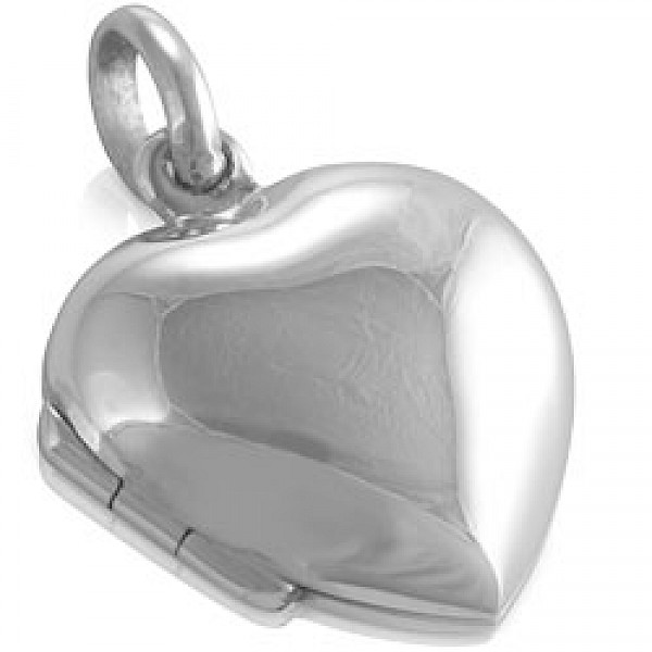 Polished Heart Silver Locket - PT339