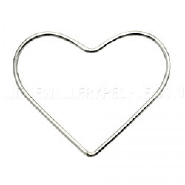 Open Heart Silver Brooch