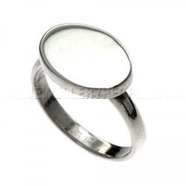 Polished Oval Silver Ring - RG121