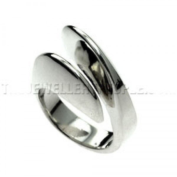 Polished Oval Wrap Silver Ring - RG155