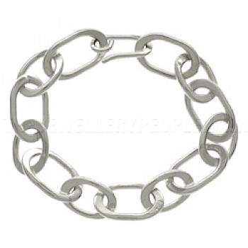 Polished Ovals Silver Chain Bracelet