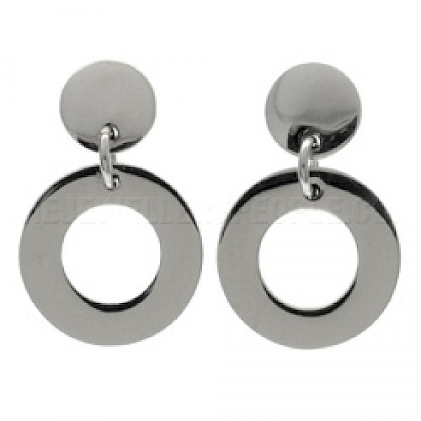 Polished Polo Silver Earrings - 30mm Long
