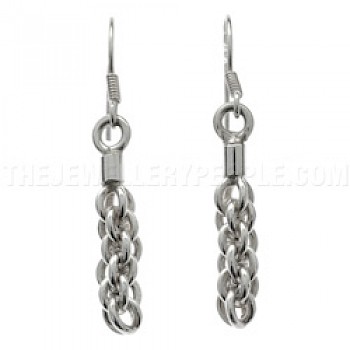 Polished Rope Silver Earrings - Short