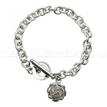Polished Rose Silver Chain Bracelet