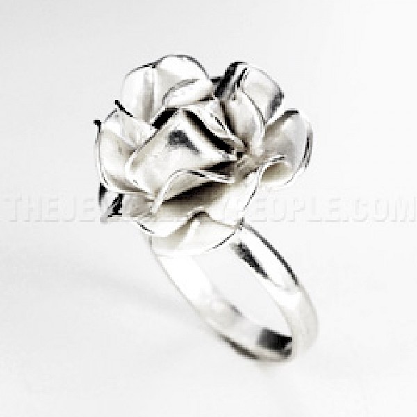 Rose Polished Silver Ring -RG196