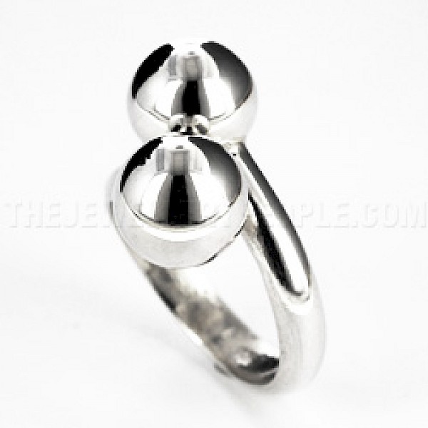 Bauble Silver Crossover Ring