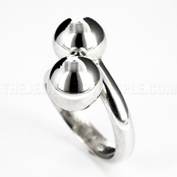 Bauble Silver Crossover Ring - RG072