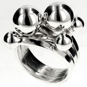 Polished Bauble Silver Wrap Ring - RG060