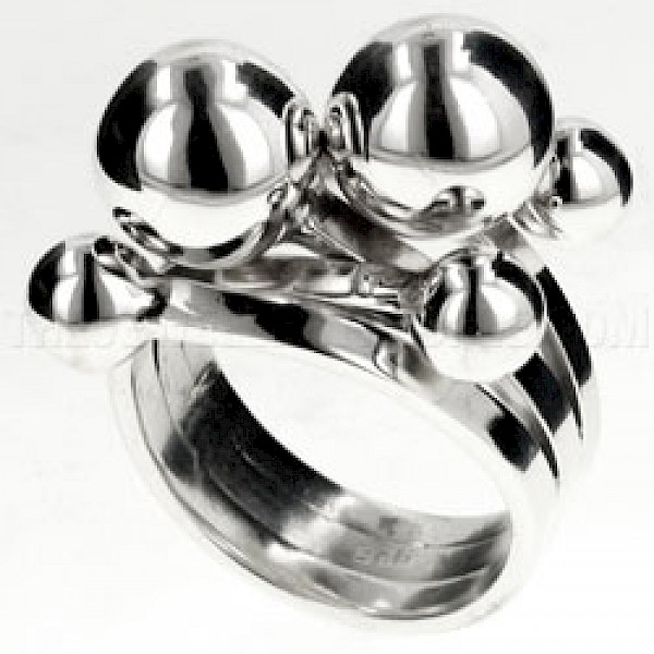 Polished Bauble Silver Wrap Ring