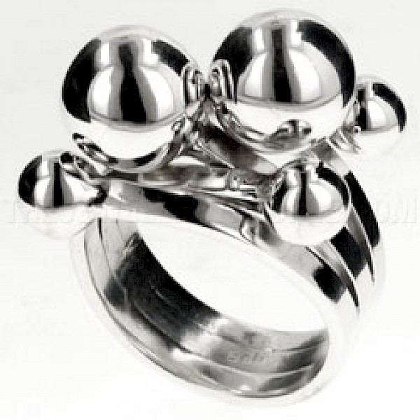 Polished Bauble Silver Wrap Ring - RG060