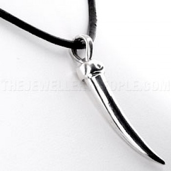 Polished Tooth Silver Pendant - PT151