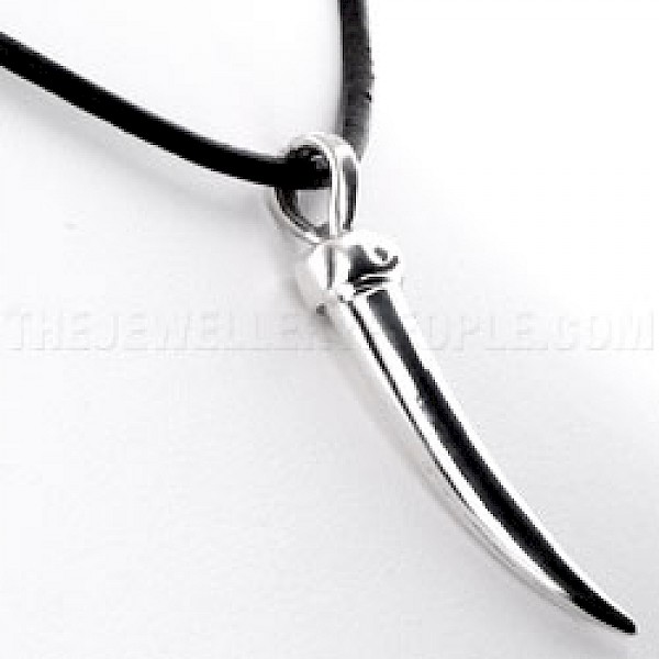 Polished Tooth Silver Pendant - PT151