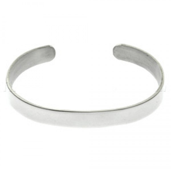 Polished Silver Bangle - Extra Large - 9mm Wide - UBA077