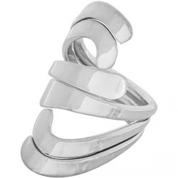 Polished Silver Flourished Ring -RG321