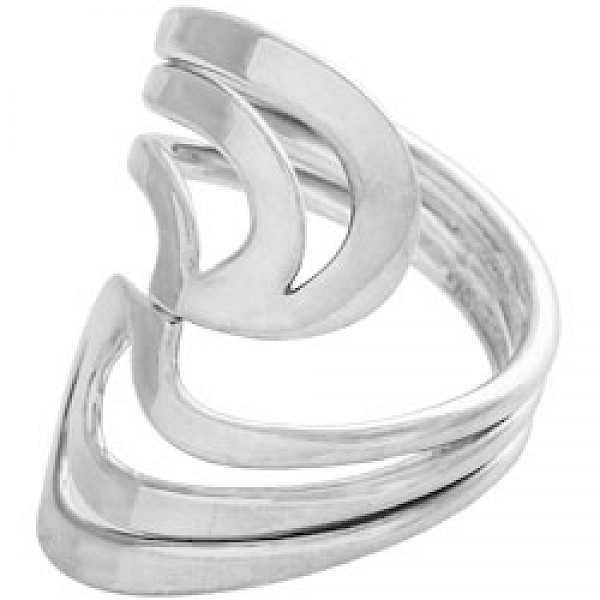 Polished Silver Swirl Ring - RG326