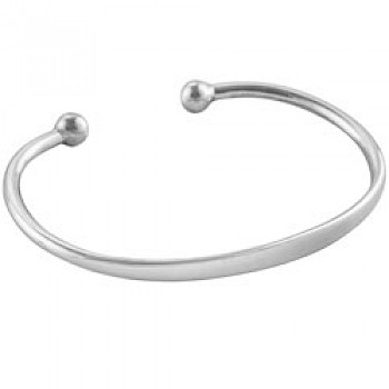 Polished Silver Torque Bangle - 3mm Solid - Engraveable