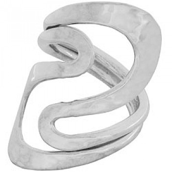 Polished Silver Wavy Ring - RG327