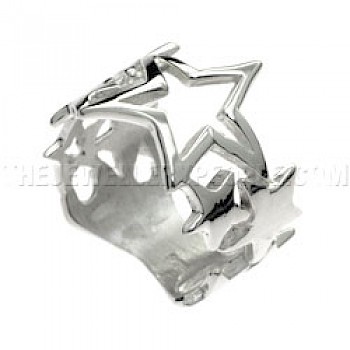 Polished Stars Silver Ring