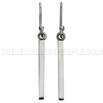 Polished Stems Silver Earrings - 36mm Long