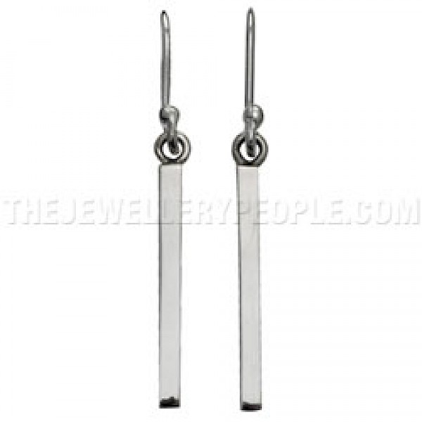 Polished Stems Silver Earrings - 36mm Long