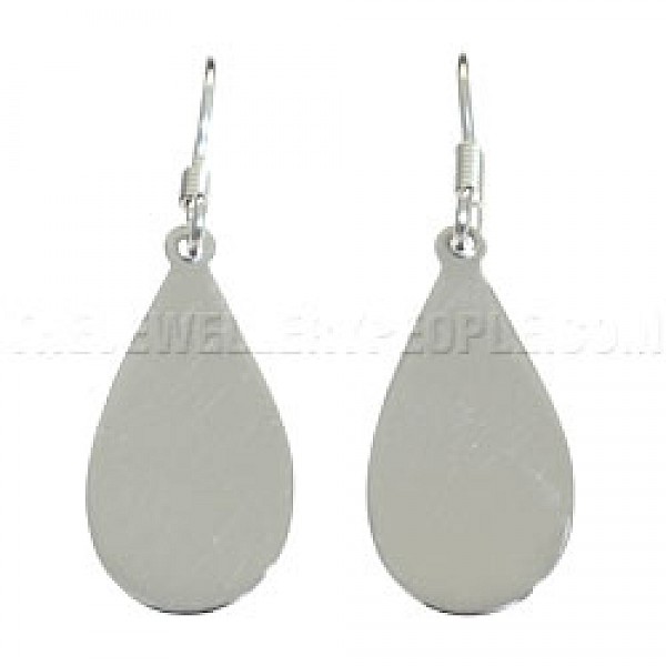 Polished Teardrop Silver Earrings