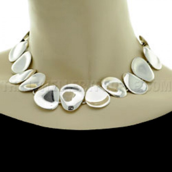 Polished Petals Silver Necklace - 18" long