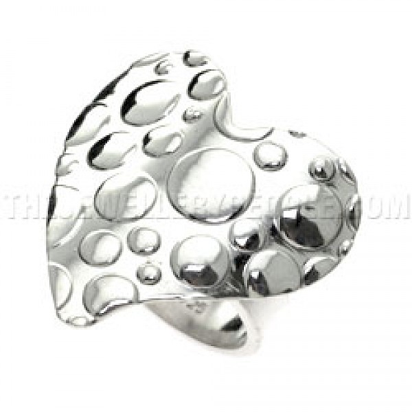 Polka Dot Heart Silver Ring - RG125