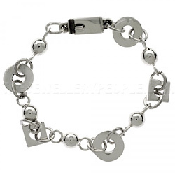 Polos & Squares Silver Bracelet