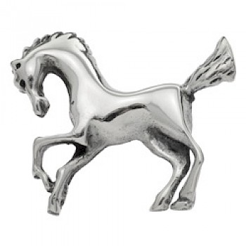 Prancing Pony Silver Brooch - 30mm
