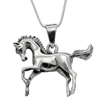 Prancing Pony Silver Pendant - 35mm - EE087