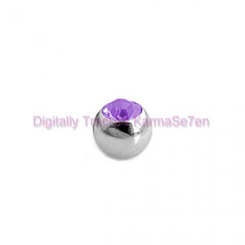 Purple Jewelled Surgical Steel Threaded Micro Ball (1.6mm x 4mm)