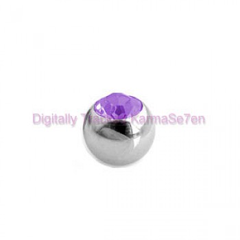 Purple Jewelled Surgical Steel Threaded Micro Ball (1.6mm x 5mm)