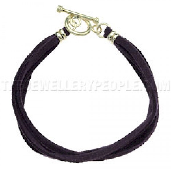 Purple Suede Bracelet - Four Strands