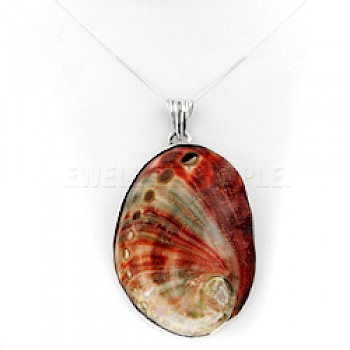 Red Abalone & Silver Pendant - SL197