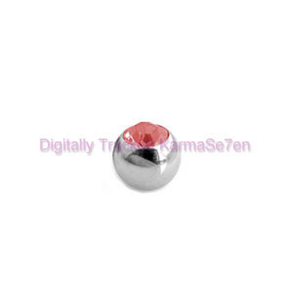 Red Jewelled Surgical Steel Threaded Micro Ball (1.6mm x 4mm)
