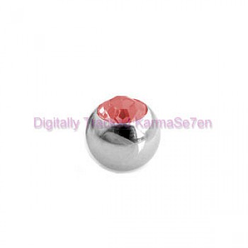 Red Jewelled Surgical Steel Threaded Micro Ball (1.6mm x 5mm)