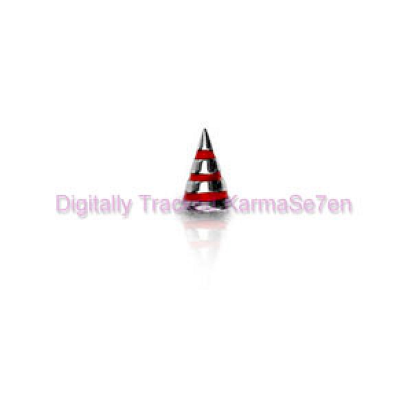 Red Stripes Surgical Steel Threaded Cone
