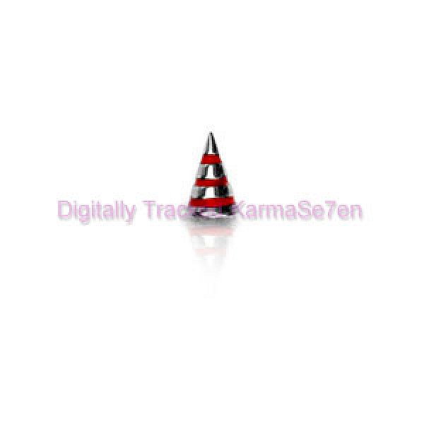 Red Stripes Surgical Steel Threaded Micro Cone